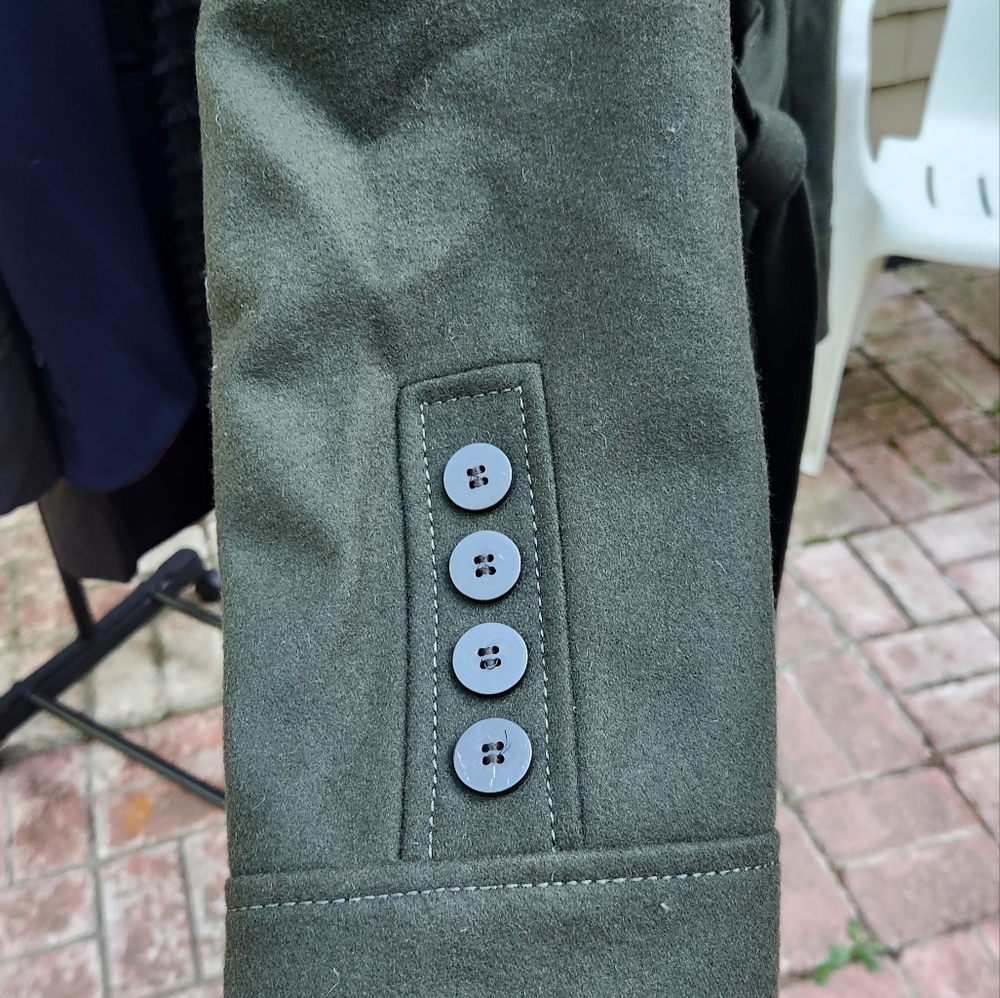 Kenneth Cole Reaction Dark Green Coat Sz 16 EUC - Picture 8 of 8